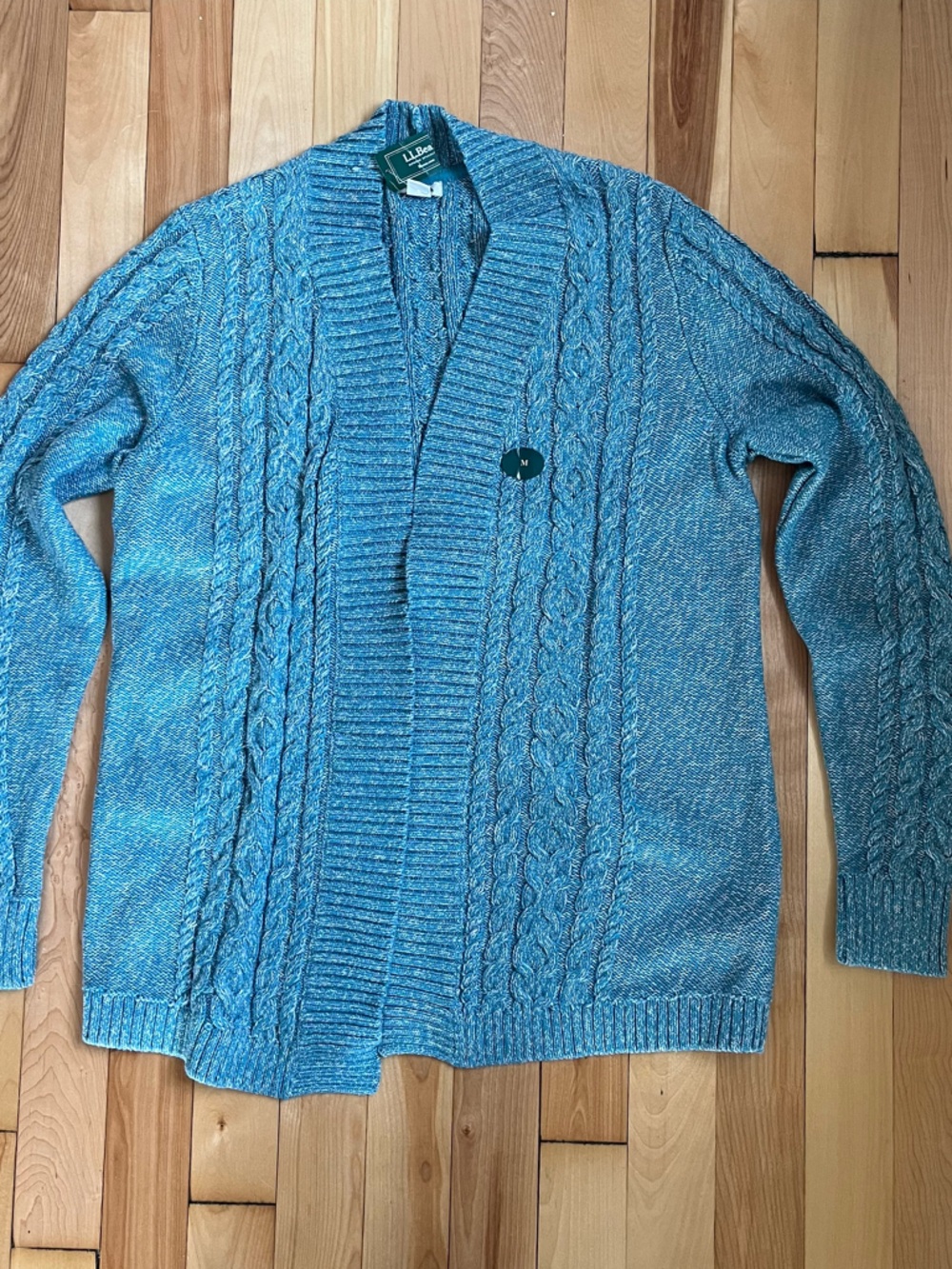 NWT LL Bean Double L Open Cardigan